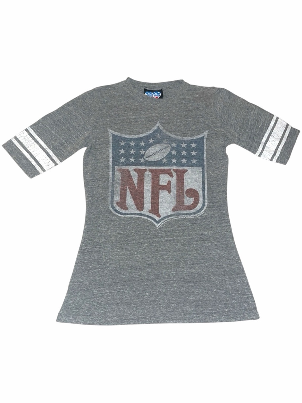 NFL Women’s Gray Distressed Logo T-Shirt Dress Varsity Tee XS